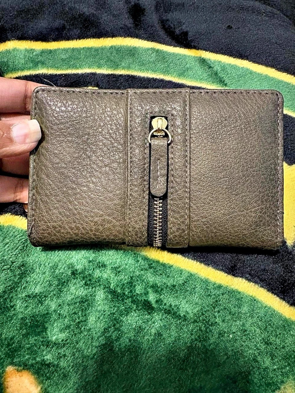 Olive Zip-Around Wallet - Picture 2 of 8